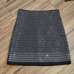 FRENCH CONNECTION Black Skirt Rhinestones Party Holiday Club Bling Size XS 4